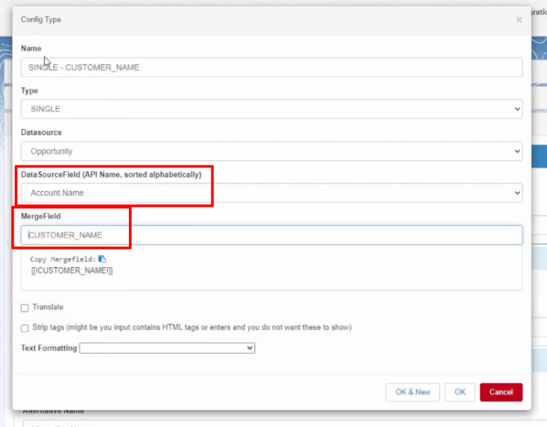 PDF Butler Doc Config showing uploaded template file and complete list of configured Config Types in the left panel