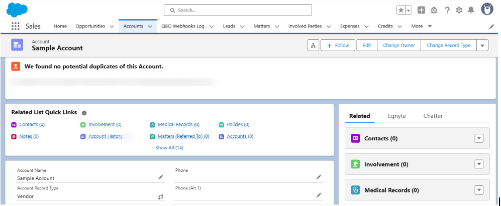 Account Created in Salesforce