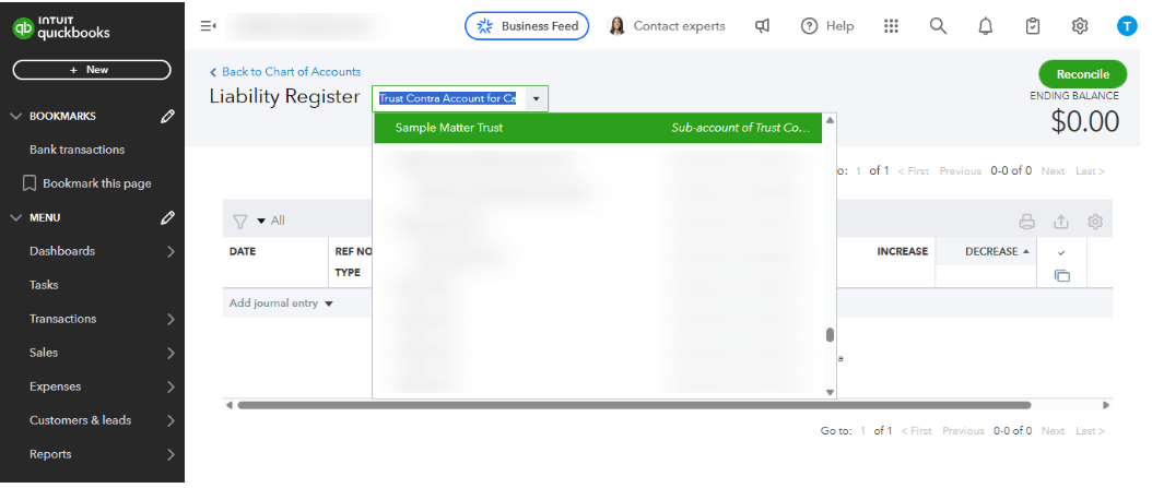 Account Created in QBO